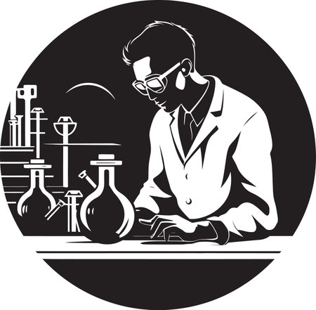 Vector Artistry of Laboratory Technician SkillsLaboratory Technician Vector Graphic Representationのイラスト素材