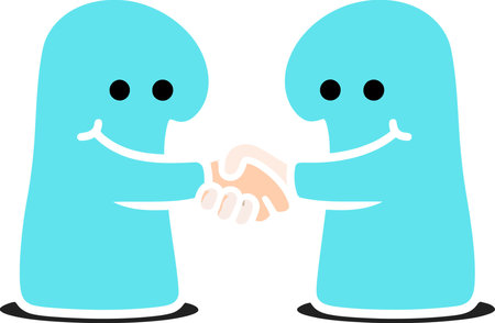 Collaborative Handshake GestureSealed Partnership Illustrationのイラスト素材