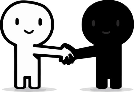Solidified Partnership IconProfessional Handshake Vectorのイラスト素材