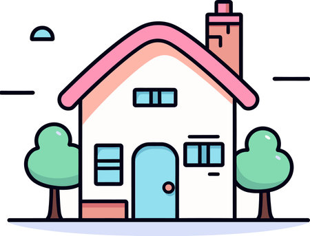 Vector Home Decor TrendsIllustrated House Floor Plansのイラスト素材