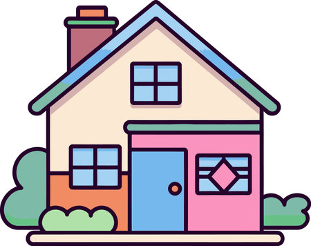 Fairy Tale House VectorsRural House Illustrationsのイラスト素材