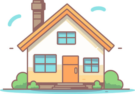 Rustic House DesignsHand drawn House Illustrationsのイラスト素材