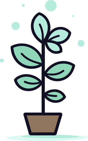 Natures Palette A Spectrum of Plant VectorsDigital Botanical Bliss Serene Plant Vector Illustrationsのイラスト素材