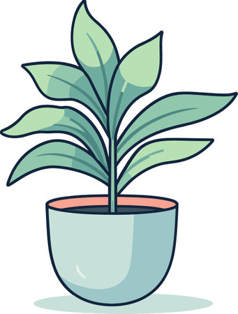 Natures Palette A Spectrum of Plant VectorsDigital Botanical Bliss Serene Plant Vector Illustrationsのイラスト素材