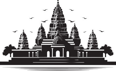 Divine Reflections Exploring the Beauty of Indian Templesのイラスト素材