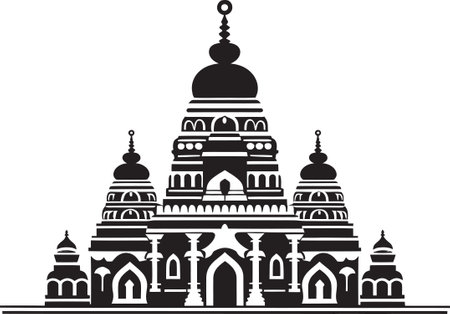Temples of Harmony Navigating the Unity of Indias Spiritual Diversityのイラスト素材