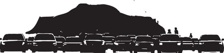 The Slow Lane Saga Chronicles of Prolonged Traffic Jamsのイラスト素材