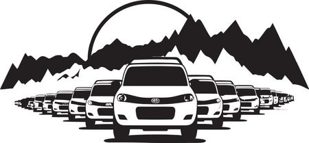 The Slow Lane Saga Chronicles of Prolonged Traffic Jamsのイラスト素材