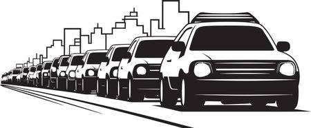 The Standstill Story Surviving Long Traffic Jamsのイラスト素材