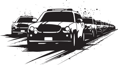 The Slow Crawl Chronicles Navigating Prolonged Traffic Jamsのイラスト素材