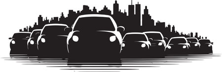 Locked in Limbo The Reality of Lengthy Traffic Jamsのイラスト素材