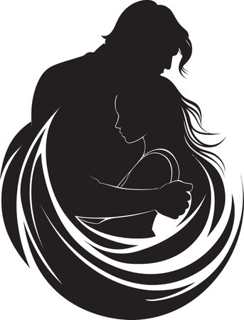 Unwavering Support A Man Holds His Woman Securelyのイラスト素材