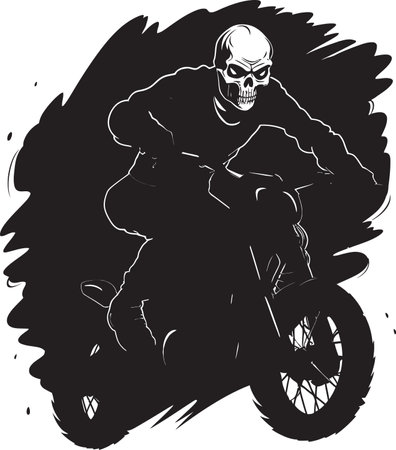 Spooky Spin Adventures of the Skeleton Biker on Two Wheelsのイラスト素材