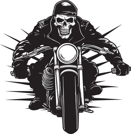 Hells Highway Cruising with the Skeleton Bikerのイラスト素材