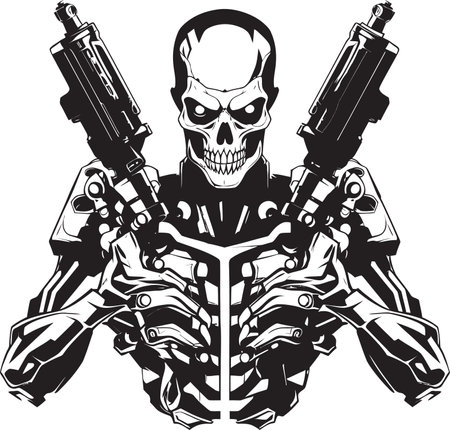 Deadmans Dance Skeleton with Twin Revolversのイラスト素材