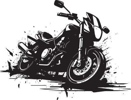 Picturing the Plight Motorbike Wrecked in an Accidentのイラスト素材