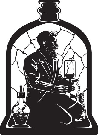 Submerged in the Whiskys Silent Abyssのイラスト素材