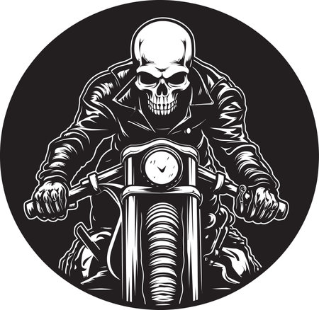 Skeletal Surge Skeletons Customize a Modern Motorbikeのイラスト素材