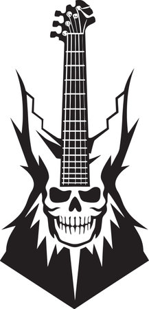 Graveyard Grind Skeleton Shaped Guitar Soundsのイラスト素材