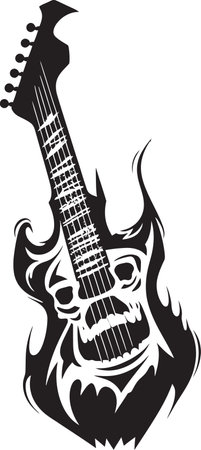 Bone Breakdown Skeleton Shaped Guitar Arpeggiosのイラスト素材