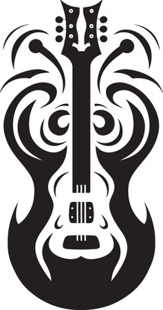 Phantom Frets Skeleton Shaped Guitar Notesのイラスト素材
