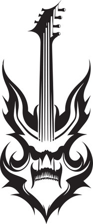 Ghastly Grooves Skeleton Head Guitar Tunesのイラスト素材