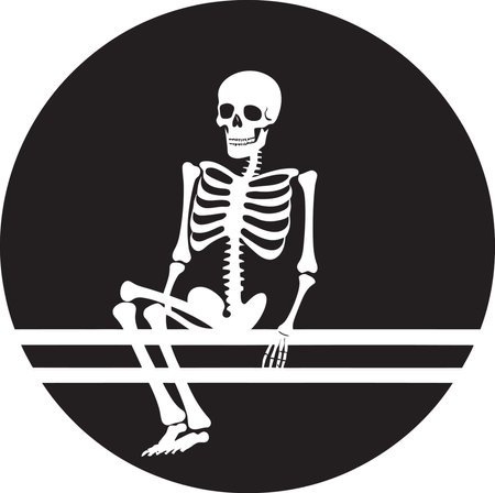 The Enigma of the Skeleton Lounging on the Beach Chairのイラスト素材