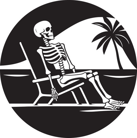Solitudes Secret The Beach Chair Skeletonのイラスト素材