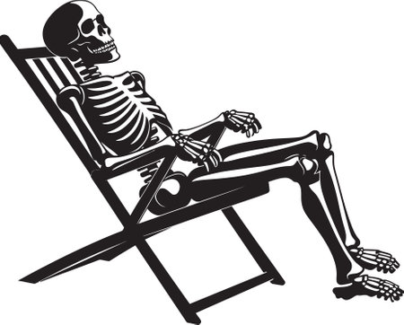 Remnants of Tranquility The Beach Chair Skeletonのイラスト素材