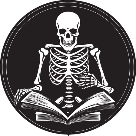 Ghosts of Literature Skeletons Reading in the Shadowsのイラスト素材