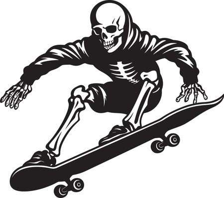 Graveyard Grinders The Backbone of Skeleton Skateboardingのイラスト素材