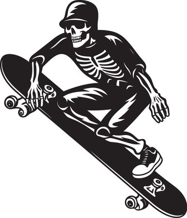 Phantasmal Flip Skeleton Skateboardings Aerial Acrobaticsのイラスト素材