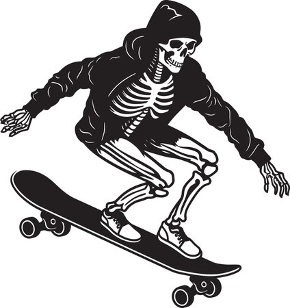 Skeleton Showdown The Battle for Skateboarding Supremacyのイラスト素材