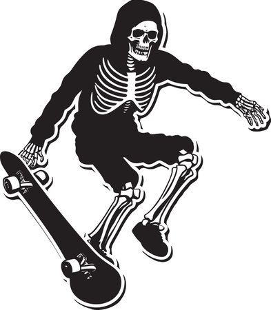 Ghost Grinds Skeleton Skateboardings Supernatural Spectacleのイラスト素材
