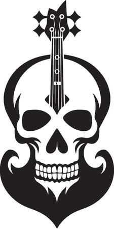 Rhythmic Reverberations The Pulse of Life in a Skull Head Wearing Headphoneのイラスト素材