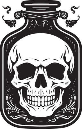 Ethereal Remains Tracing the Origins of the Skull in a Bottleのイラスト素材