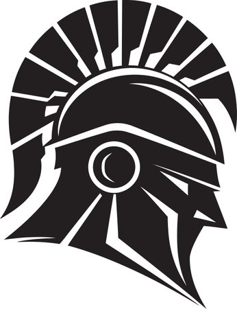 Emblem of Resilience The Spartan Head Mascot Sagaのイラスト素材