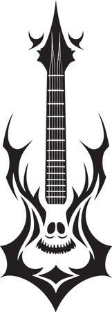Sinister Strum The Skeleton Head Guitarのイラスト素材