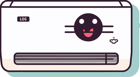 Air Conditioning System Schematic Vector Illustrationのイラスト素材
