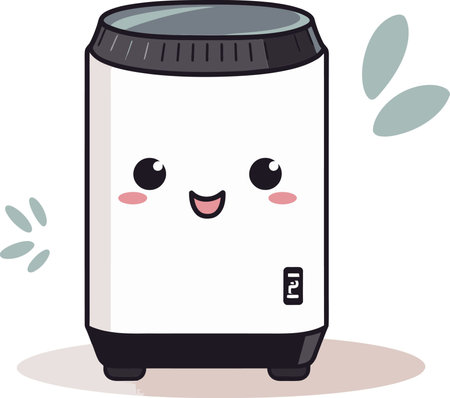 Abstract Air Purifier Vector Illustration with Clean Air Visualizationのイラスト素材