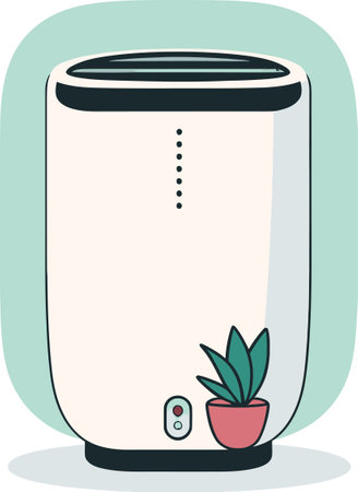 Creative Air Purifier Vector Graphic for Green Living Advocacyのイラスト素材