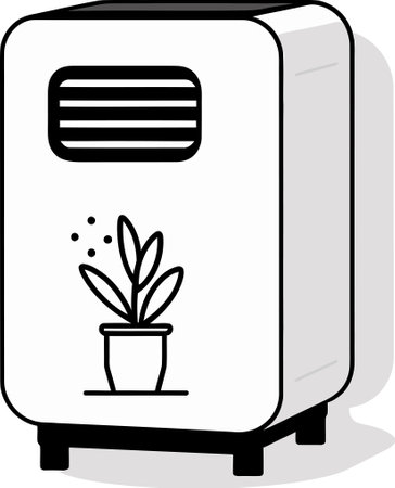 Realistic Air Purifier Vector Graphic with Detailed Componentsのイラスト素材
