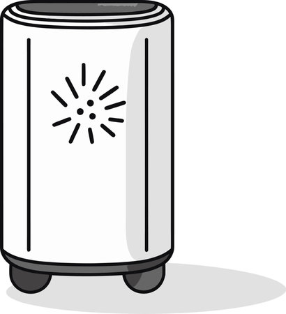 Dynamic Air Purifier Vector Graphic with Airborne Particle Visualizationのイラスト素材