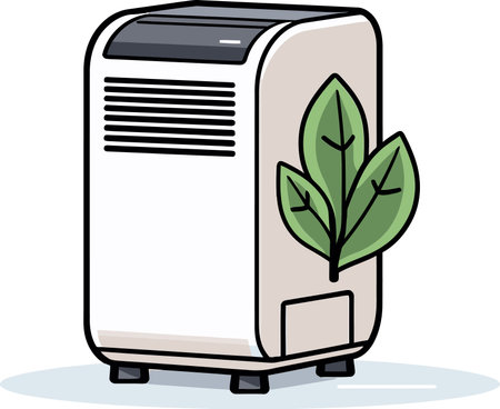 Futuristic Air Purifier Vector Design with Touchscreen Control Panelのイラスト素材