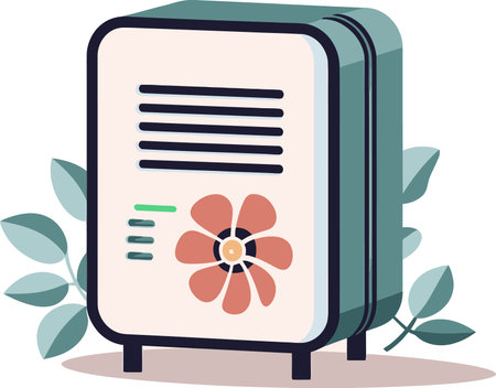 Minimalist Air Purifier Vector Graphic for Pollution Prevention Campaignsのイラスト素材