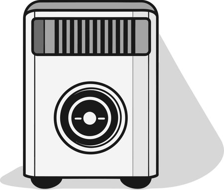 Realistic Air Purifier Vector Illustration with Filter Replacement Reminderのイラスト素材