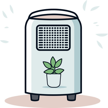 Advanced Air Purifier Vector Design with Multistage Filtration Systemのイラスト素材