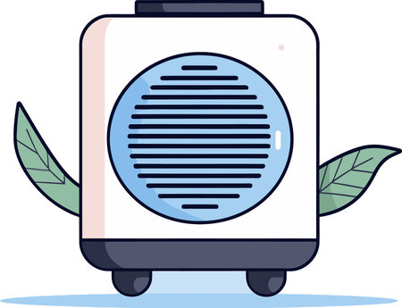 Elegant Air Purifier Vector Illustration with Modern Interior Settingのイラスト素材
