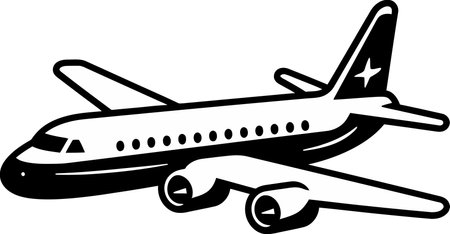 Onward and upward Illustrated airplane in flightのイラスト素材