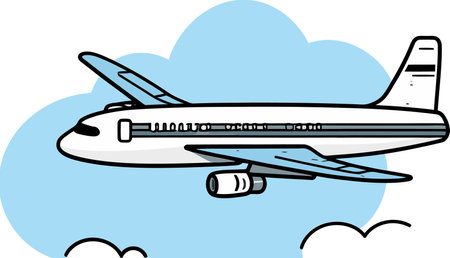 Up, up, and away Illustrated airplane journeyのイラスト素材